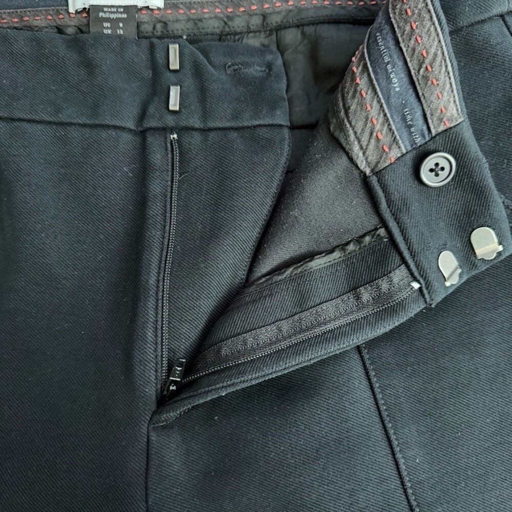 Anthropologie The Essential‎ Slim Cargo Pants Black Utility Trousers Size 8 - Picture 5 of 7